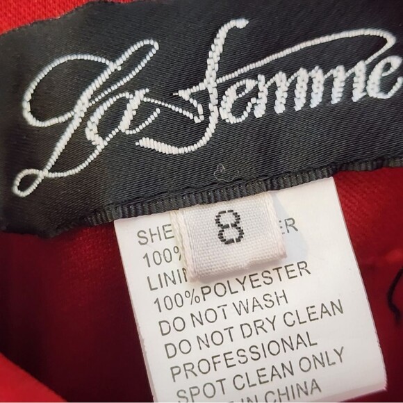 NWT La Femme 28079 Long Surplice Thigh High Slit Open Back Jersey Gown Size 8 - Picture 11 of 14